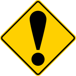 exclamation point as a traffic sign