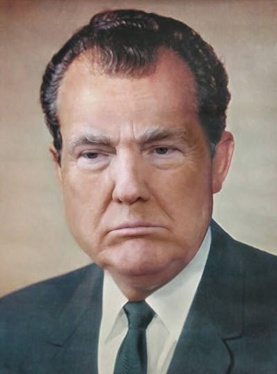 An image of Donald Trump morphed with Richard Nixon.